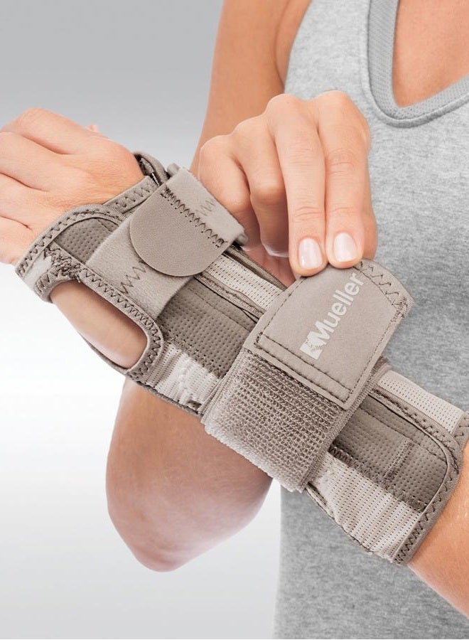 Mueller Sports Medicine Reversible Wrist Stabilizer with Splint, Wrist Pain Relief Support for Men and Women, Ideal for Carpal Tunnel, Tendinitis, Arthritis, Taupe, Small/Medium - Image 2