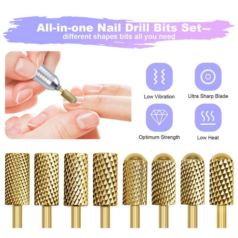 Nail polishing head, polishing and nail removal nail tools  gold - Image 3