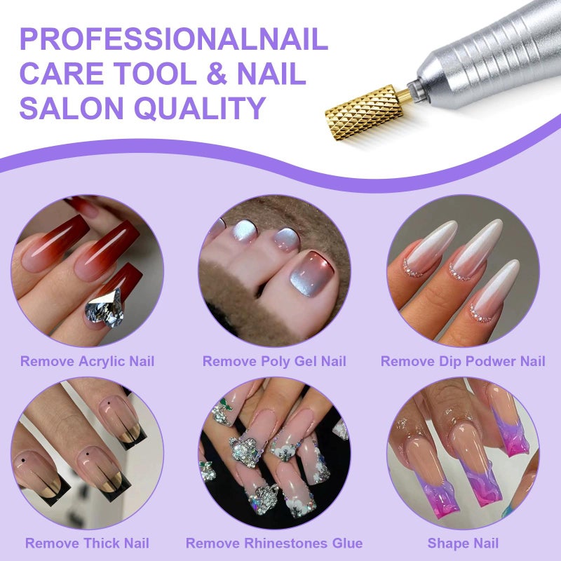 Nail polishing head, polishing and nail removal nail tools  gold - Image 5