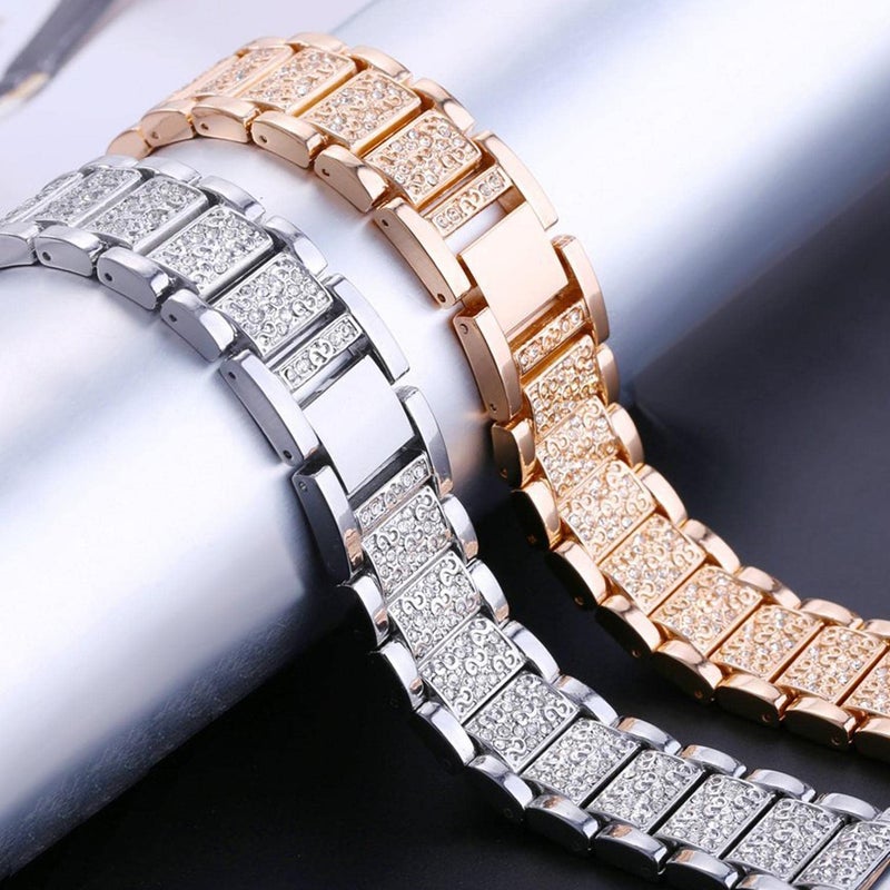 Abanen Bling Crystal Bands for Fitbit Charge 5 / Charge 6, Alloy Metal Bands Adjustable Women Wristbands Strap for Fitbit Charge 5 (Rose Gold) - Image 5