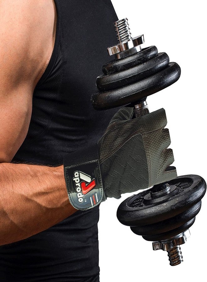 Aprodo Soft Leather Gym Gloves with Wrist Support + Double Stitched Fingers and Palm - Breathable Mesh Lycra On Back + Easy Open Finger Tab Size Adjuster, Free Size (Dark Brown, Free Size) - Image 4