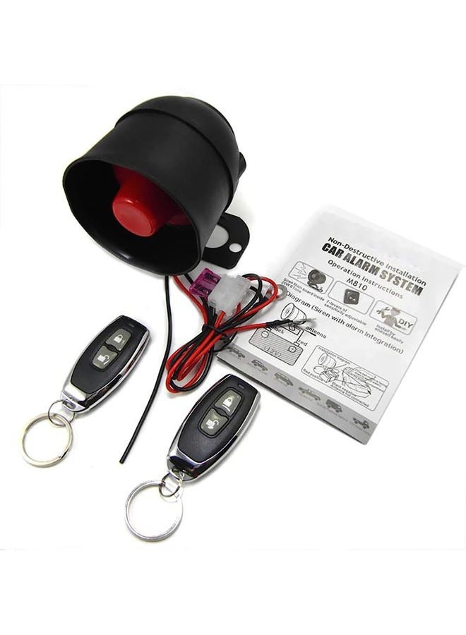 TOTMOX Universal Car Alarm System, 120dB 6-Tone Alarm, Remote Control, Black, 1pc, Passenger Car, Truck, Van, SUV - Image 1