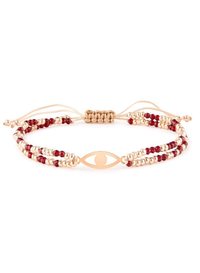Minza “Egyptian” Women’s Bracelet, Pure 18K Gold, Czech Beads, Agate Stone, Handmade Bracelet for Women, Beaded Bracelet, Jewelry for Casual & Special Occasion - Image 2