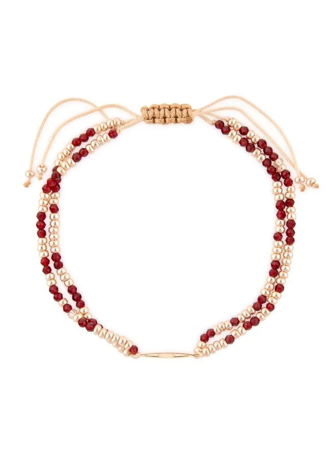 Minza  Minza “Egyptian” Women’s Bracelet, Pure 18K Gold, Czech Beads, Agate Stone, Handmade Bracelet for Women, Beaded Bracelet, Jewelry for Casual & Special Occasion for Women | Best Price UAE