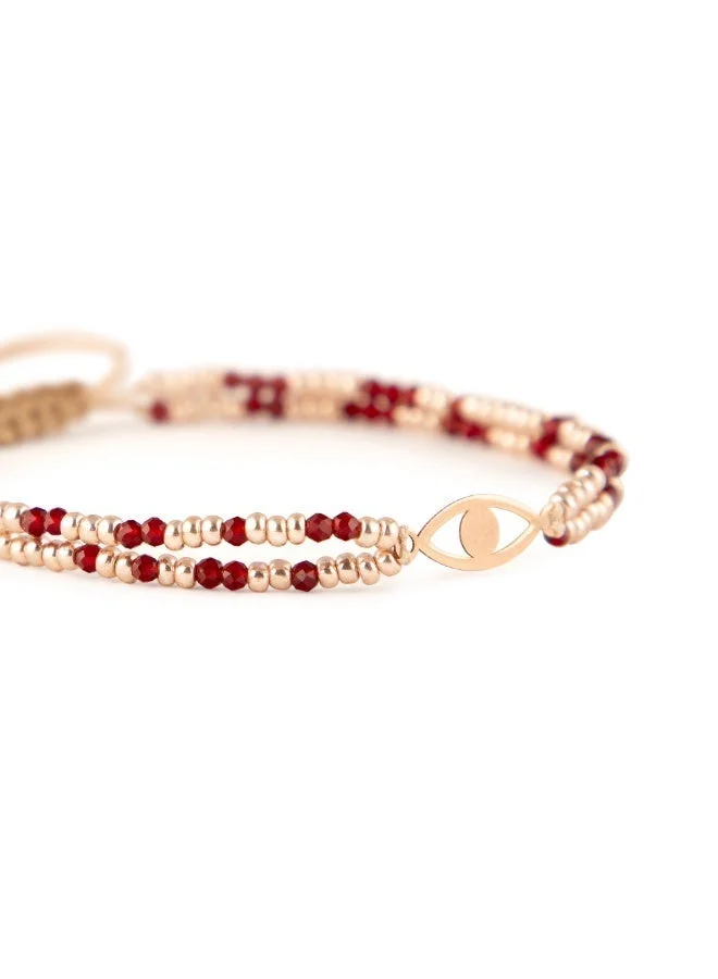 Minza  Minza “Egyptian” Women’s Bracelet, Pure 18K Gold, Czech Beads, Agate Stone, Handmade Bracelet for Women, Beaded Bracelet, Jewelry for Casual & Special Occasion for Women | Best Price UAE
