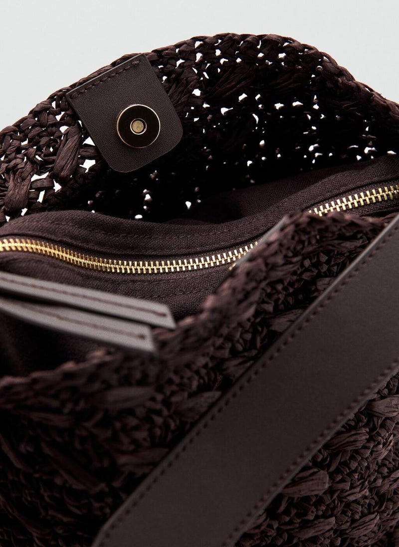 MANGO Natural Fibre Shoulder Bag  - Image 5