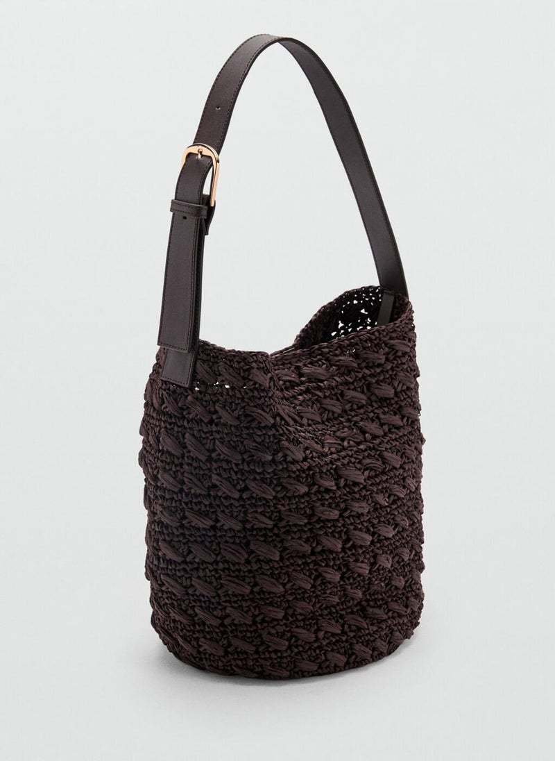 MANGO Natural Fibre Shoulder Bag  - Image 2