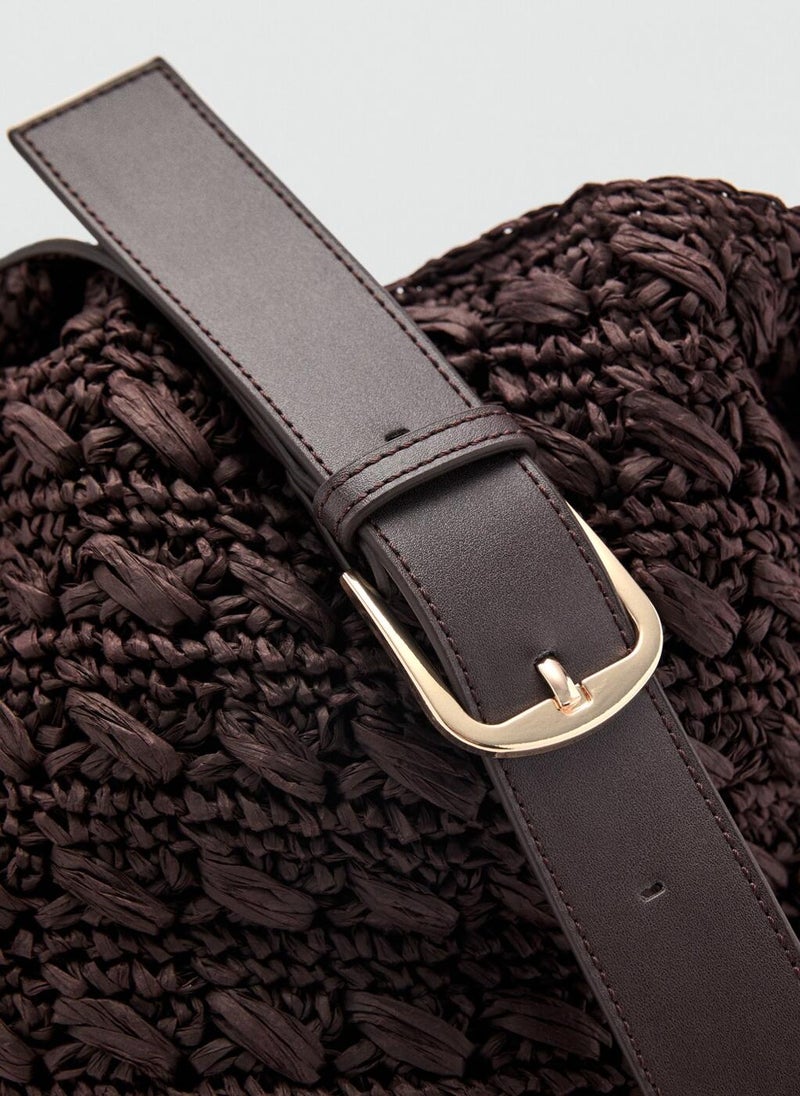 MANGO Natural Fibre Shoulder Bag  - Image 4