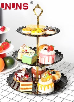 UNUNS 3-Tier Cake Stand,Floral Dessert Fruit Snack Tower Tray For Wedding, Home Birthday,Tea Party  - Image 1