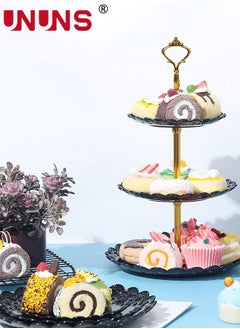 UNUNS 3-Tier Cake Stand,Floral Dessert Fruit Snack Tower Tray For Wedding, Home Birthday,Tea Party  - Image 2
