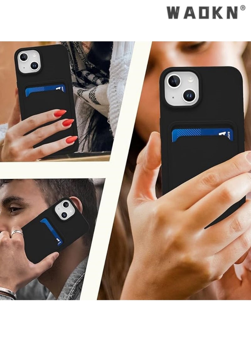 دبليو أيه أو كي أن القضية الهاتفية محفظة السيليكون الممتازة لآيفون 16 ، جيب حامل بطاقة الائتمان الآمن ، غطاء واقي دائم مناسب نحيف مع فتحة البطاقة ، حالة محفظة سوداء لامتصاص الصدمات لآيفون 16 - Image 5