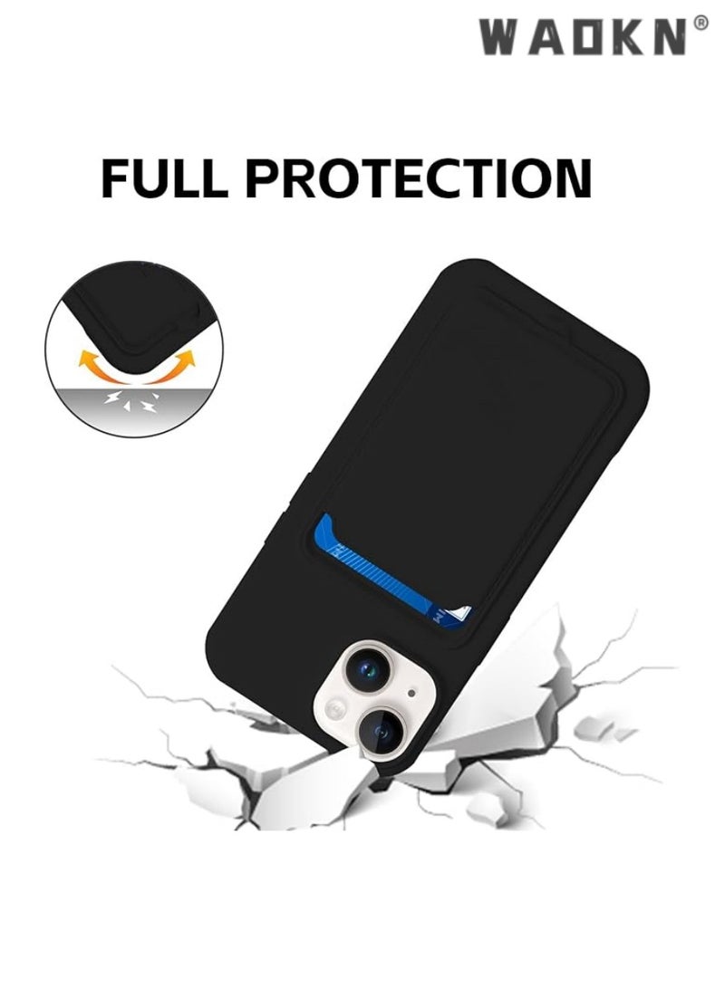 دبليو أيه أو كي أن القضية الهاتفية محفظة السيليكون الممتازة لآيفون 16 ، جيب حامل بطاقة الائتمان الآمن ، غطاء واقي دائم مناسب نحيف مع فتحة البطاقة ، حالة محفظة سوداء لامتصاص الصدمات لآيفون 16 - Image 3