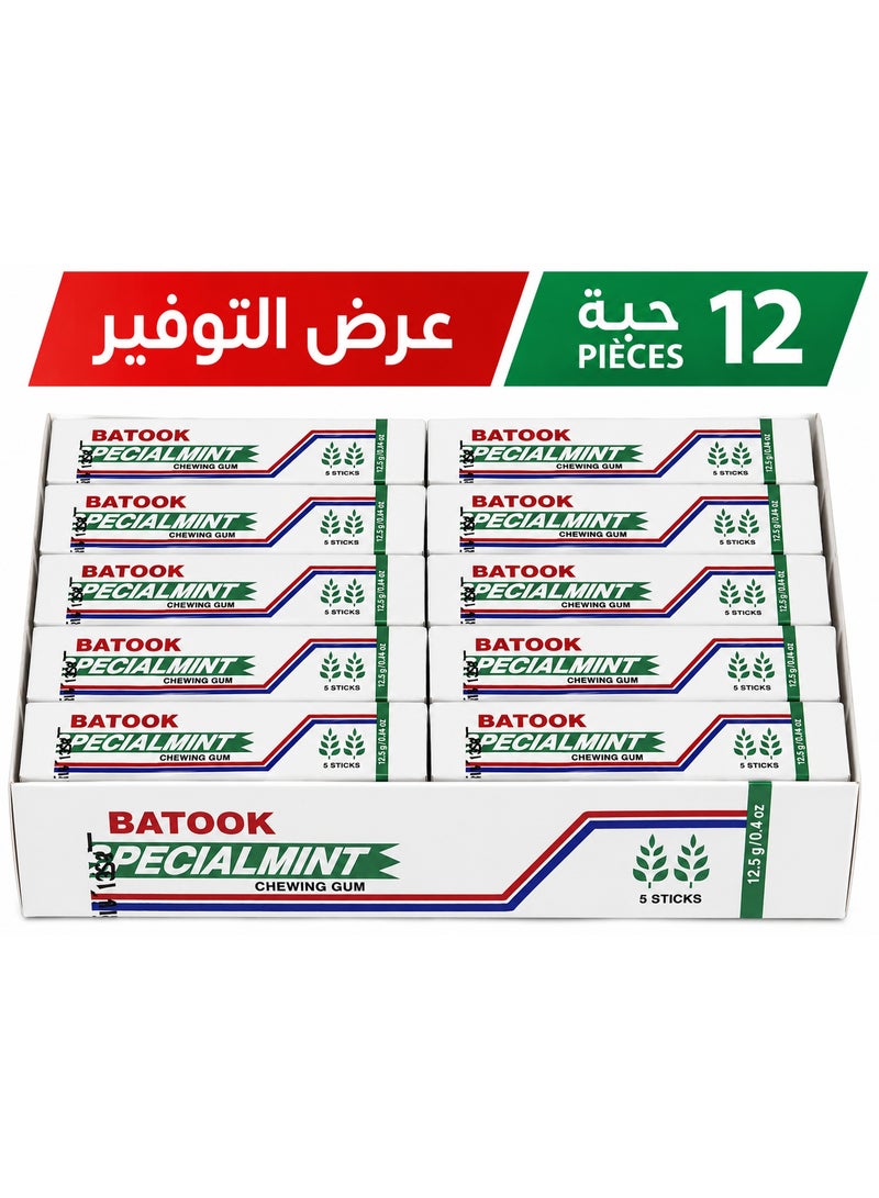 باطوق علكة باتوك سبيشال بالنعناع – نكهة نعناع قوية، عبوة 12 قطعة | انتعاش يدوم طويلًا | علكة سكر كلاسيكية - Image 1