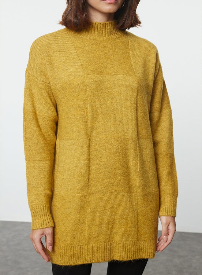 trendyol Oil Green Soft Textured Knitwear Sweater - Image 3