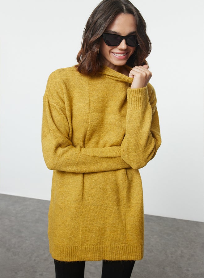 trendyol Oil Green Soft Textured Knitwear Sweater - Image 2