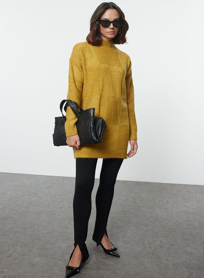 trendyol Oil Green Soft Textured Knitwear Sweater - Image 1