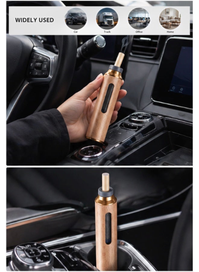 Portable Car Ashtray - Anti-Soot Design, No Spill Cigarette Holder for Travel & Outdoors,Wooden Walnut Brown - Image 5