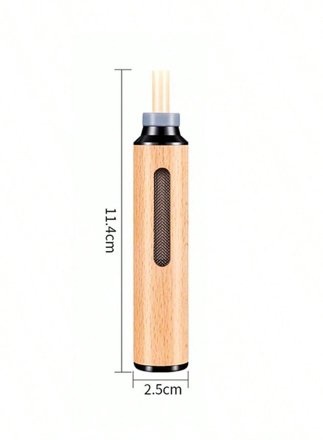 Portable Car Ashtray - Anti-Soot Design, No Spill Cigarette Holder for Travel & Outdoors,Wooden Walnut Brown - Image 2
