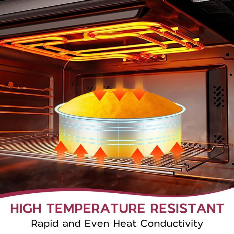 Stainless Steel 6 Inch Round Cake Pan 2-Inch Deep Seamless Design - Mirror-Polished Interior for Even Heat Distribution Layer Cake Tin for Wedding Birthday Baking - Image 4