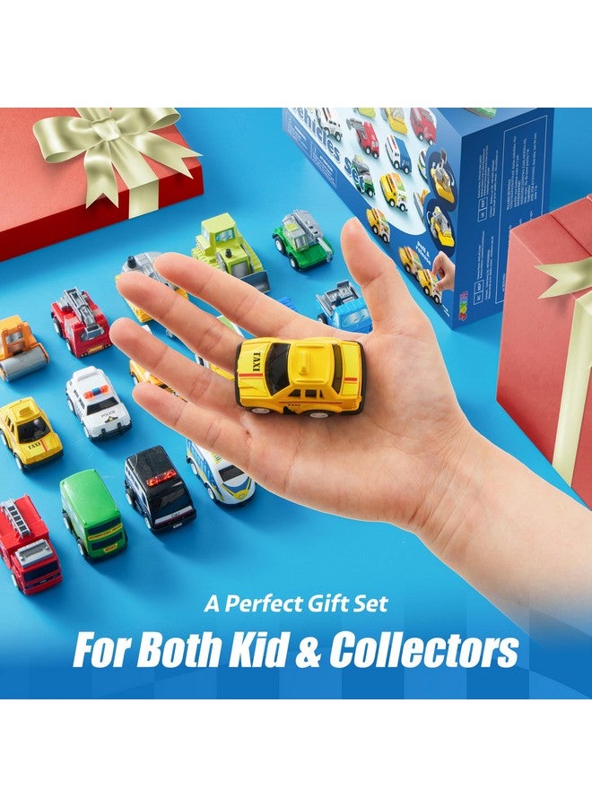 JOYIN 18 Pcs Pull Back City Cars and Trucks Toy Vehicles Set, Friction Powered Cars Toys for Toddlers, Boys, Girls’ Educational Play, Kids Stocking Stuffers, Easter Basket Stuffers - Image 2
