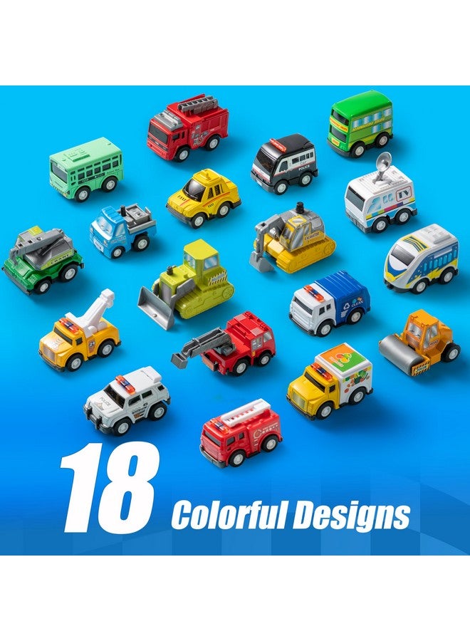 JOYIN 18 Pcs Pull Back City Cars and Trucks Toy Vehicles Set, Friction Powered Cars Toys for Toddlers, Boys, Girls’ Educational Play, Kids Stocking Stuffers, Easter Basket Stuffers - Image 3