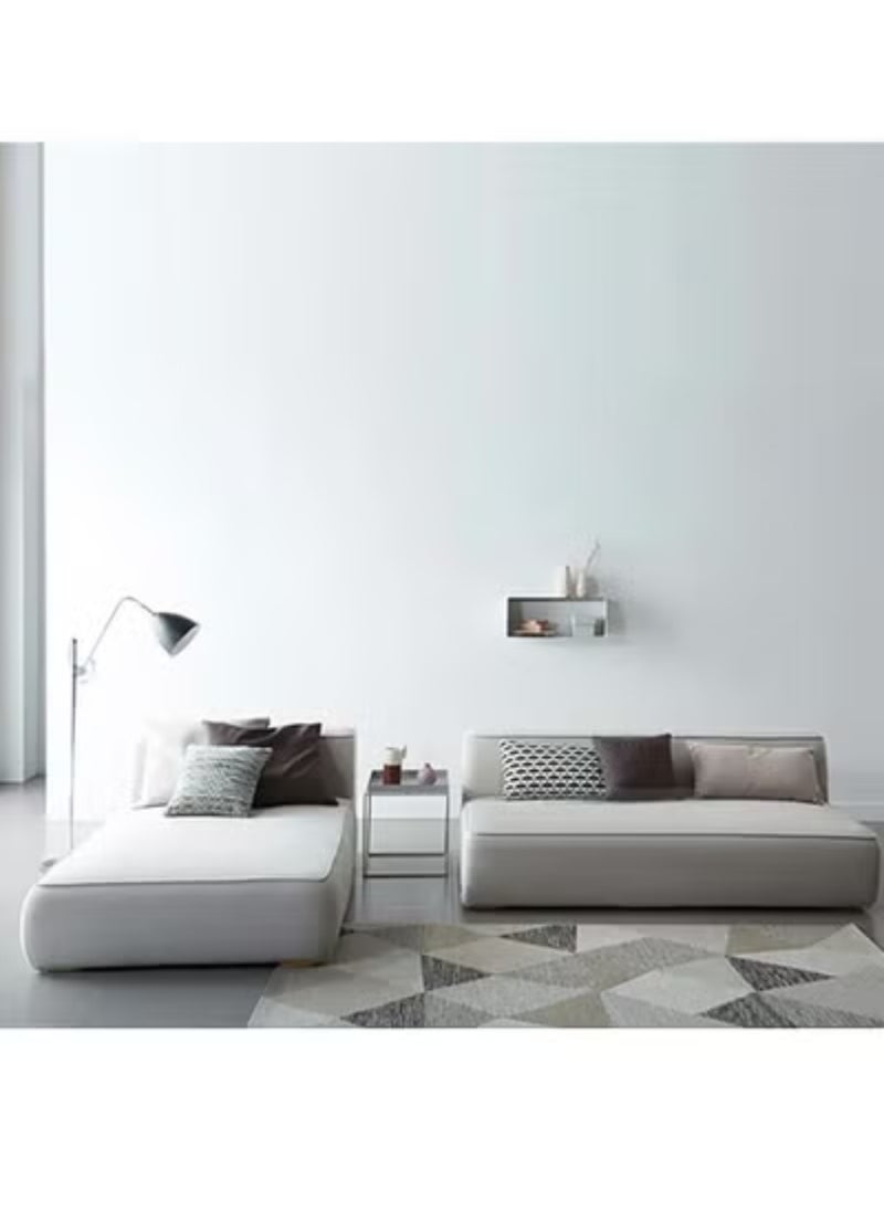 KARNAK Karnak Chelsea 3-Seater Luxury L-Shape Velvet Sofa with Free Pillows - Ivory Off-White  - Image 3