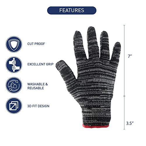KAWACH Cut Resistance Gloves | Hand Safety Gloves for Kitchen Gardening | High Performance Fiber/Cotton Kitchen Gloves (Free Size)(Pack of) - Image 4