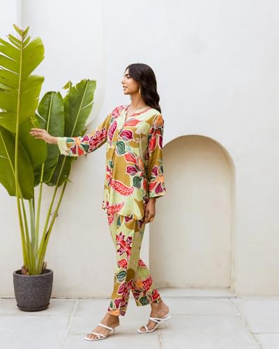 Kalaanj Kurta Set for Women || 2 pic co-ords Set for Women (KALSS25SP477_KB-Multi-S) - Image 2