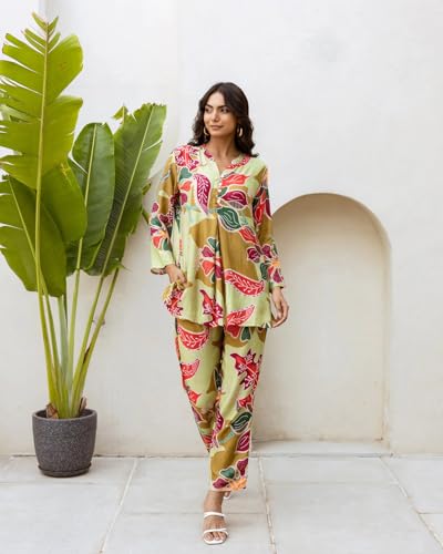 Kalaanj Kurta Set for Women || 2 pic co-ords Set for Women (KALSS25SP477_KB-Multi-S) - Image 4