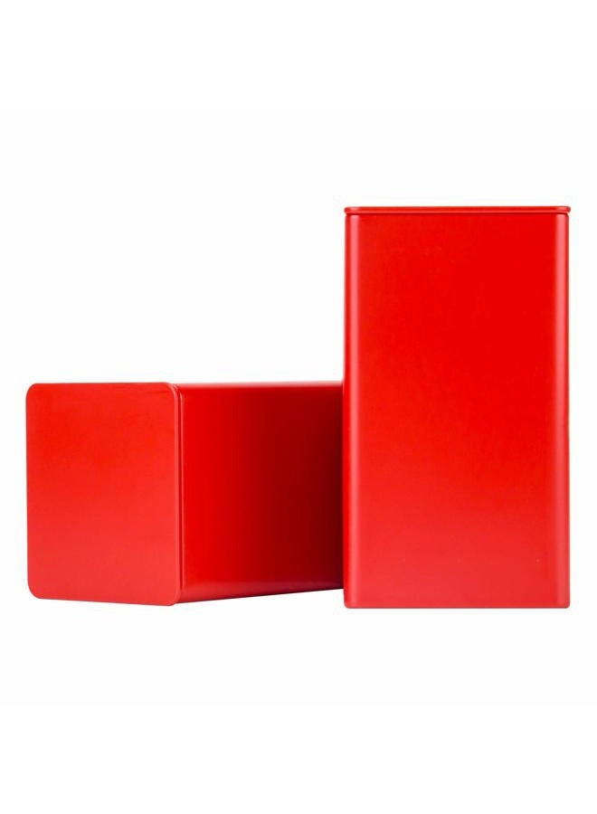 Tianhui Square Tin Can Empty Cube Steel Box Storage Container kit 65mm Series for Treats, Gifts, Favors, Loose Tea, Coffee and Crafts, Red, 3L - Image 5