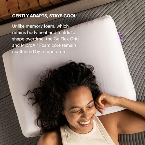 Purple DreamLayer Pillow - Standard Size, Multi-Layered GelFlex Grid & MicroAir Foam for Support & Pressure Relief - Customizable Height with Removable Foam Booster Layers - Image 3