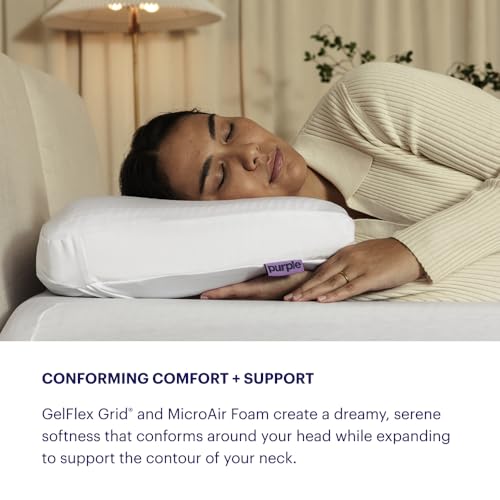 Purple DreamLayer Pillow - Standard Size, Multi-Layered GelFlex Grid & MicroAir Foam for Support & Pressure Relief - Customizable Height with Removable Foam Booster Layers - Image 2