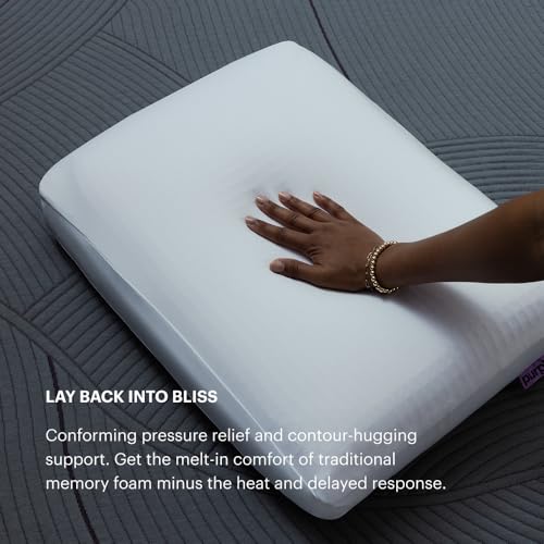 Purple DreamLayer Pillow - Standard Size, Multi-Layered GelFlex Grid & MicroAir Foam for Support & Pressure Relief - Customizable Height with Removable Foam Booster Layers - Image 5