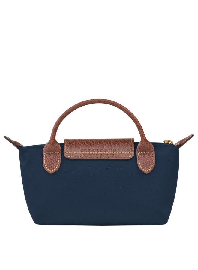 Longchamp Le Pliage Original comes in a small bag with a handle and a shoulder strap  Navy Blue- recycled canvas - Image 4