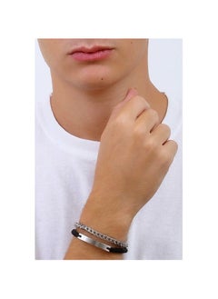 FOSSIL Vintage Casual Men's Leather or Stainless Steel with lobster or Fold Over closure bracelet  - Image 2