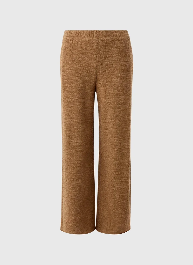 Matalan Brown Camel Boucle Wide Leg Co Ord Trousers for Women | Best Price UAE