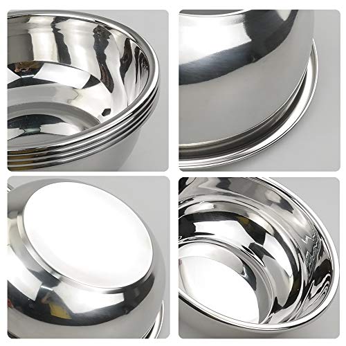 Doryh 4 Packs Stainless Steel Mixing Bowls, Nesting Metal Bowls for Cooking and Serving (9.6"x3.5") - Image 5
