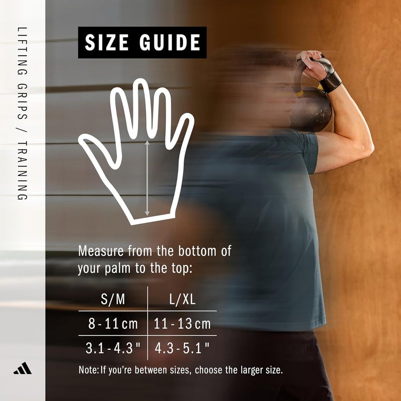 ADIDAS Lifting Grips - Black/White - S/M - Image 3