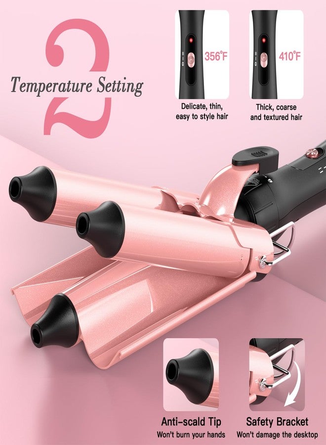 MOCEMTRY 5 in 1 Curling Wand Set (0.35"-1.25") with 3 Barrel Hair Crimper, Bubble Curling Wand and 3 Ceramic Barrels, Curling Iron 1 inch Crimper Hair Tool Waver with Two Temp Control, Gifts for Women - Image 3