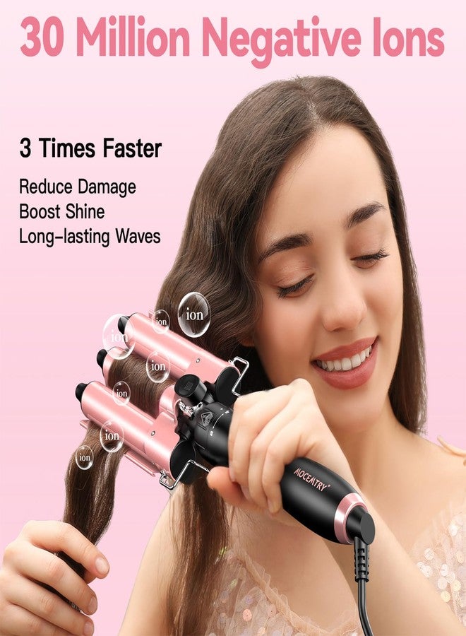 MOCEMTRY 5 in 1 Curling Wand Set (0.35"-1.25") with 3 Barrel Hair Crimper, Bubble Curling Wand and 3 Ceramic Barrels, Curling Iron 1 inch Crimper Hair Tool Waver with Two Temp Control, Gifts for Women - Image 4