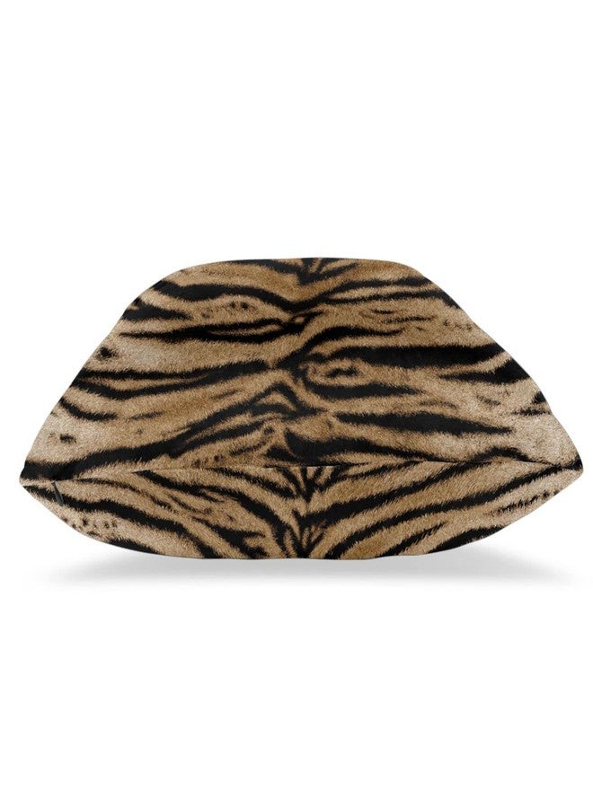 Perinsto Tiger Texture Print Throw Pillow Covers Set of 2 Animal Skin Pattern Decorative Pillowcases Soft Cushion Covers for Sofa Couch Bed Home Decor, 18"X18" - Image 3