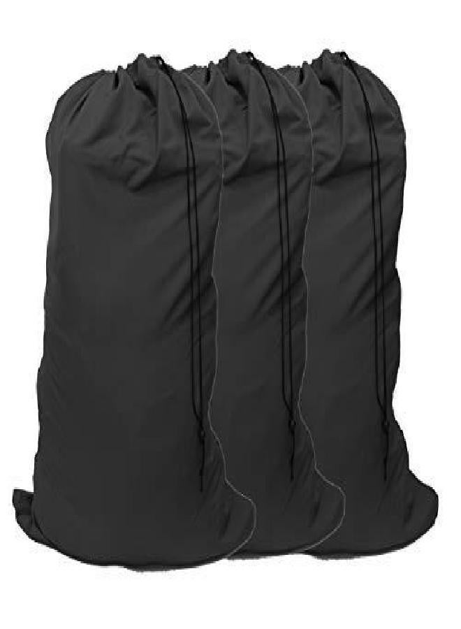 YETHAN Extra Large Laundry Bag 3 Pack, Black, Travel Laundry Bags with Drawstring Closure, 30"x40", for college, dorm and apartment dwellers. - Image 1