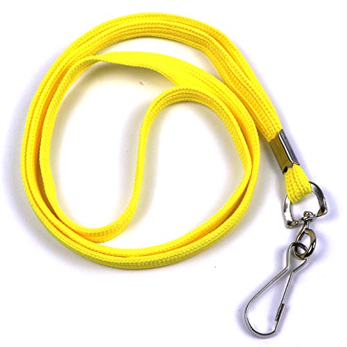 Beebel Lanyard 50PCS Lanyards with Swivel Hook clips for ID Name Badge Holder (Yellow) - Image 3