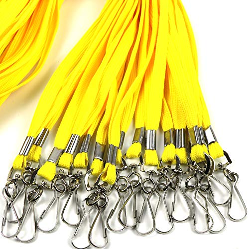 Beebel Lanyard 50PCS Lanyards with Swivel Hook clips for ID Name Badge Holder (Yellow) - Image 4