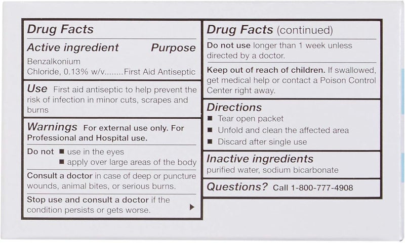 McKesson Benzalkonium Chloride Towelettes Pack of 100 First Aid Antiseptic Wipes Sterile Individual Wrapped - Image 2
