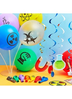Civaner 66 Pieces Science Birthday Party Decorations 42 Pieces Science Themed Balloons Math Latex Balloons 24 Pieces Science Hanging Swirls Chemistry Laboratory Streamers Decorations For Lab School Classroom  - Image 5