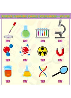 Civaner 66 Pieces Science Birthday Party Decorations 42 Pieces Science Themed Balloons Math Latex Balloons 24 Pieces Science Hanging Swirls Chemistry Laboratory Streamers Decorations For Lab School Classroom  - Image 4