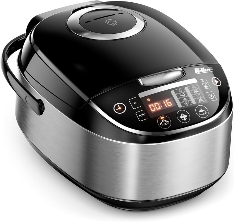 فيلر Feller Germany RC33 طباخ أرز رقمي 3 لتر (سعة أرز 1 لتر) – طباخ متعدد الوظائف 11 في 1، شاشة LED، أداة للبخار، مؤقت، وقدر غير لاصق – طباخ كهربائي (أسود) - ضمان لمدة 2 سنة - نسخة KSA - Image 1