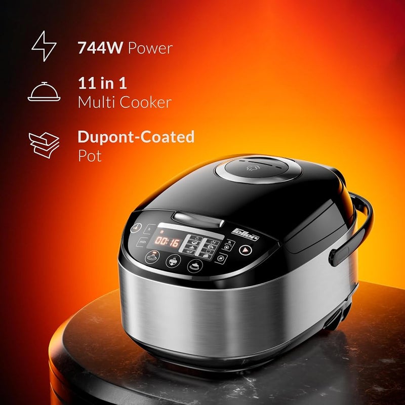 فيلر Feller Germany RC33 طباخ أرز رقمي 3 لتر (سعة أرز 1 لتر) – طباخ متعدد الوظائف 11 في 1، شاشة LED، أداة للبخار، مؤقت، وقدر غير لاصق – طباخ كهربائي (أسود) - ضمان لمدة 2 سنة - نسخة KSA - Image 2