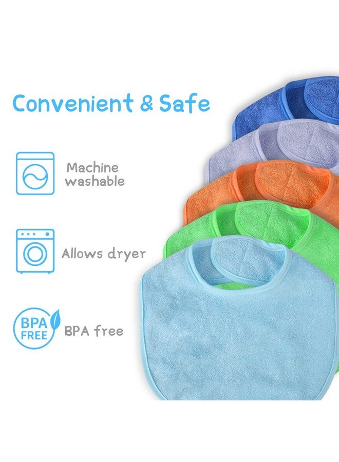 Vicloon Baby Bibs, 8Pcs Terry Bib Set, Baby Bibs For Girls & Boys, Terry Drool Cotton Bibs Waterproof Protection, Adjustable Hook-&-Loop Closure, Baby Bibs For Drooling And Teething(Color)  - Image 4